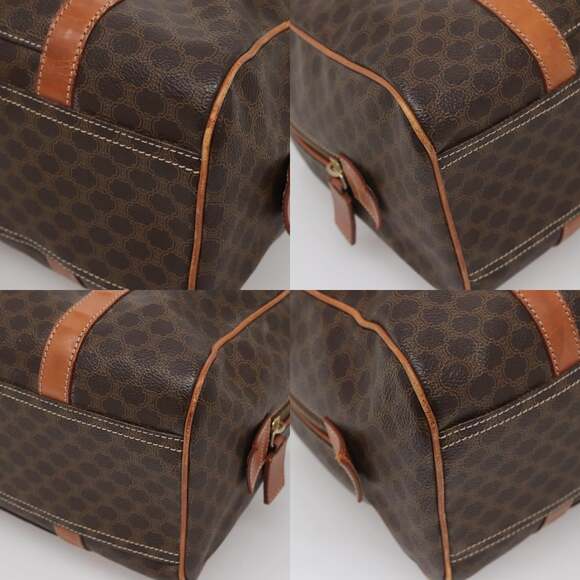 CELINE Macadam Canvas Hand Bag Pvc Leather Brown Gold - Picture 10 of 12